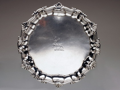 George II Provincial silver Waiter - John Kirkup, Newcastle